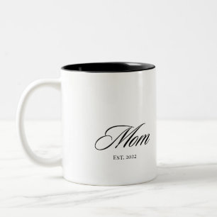 Caneca De Café Em Dois Tons Presente de Rótulo Elegante para Mãe Estabelecida