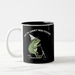 Caneca De Café Em Dois Tons Presente de Scooter para a Mamãe Rã para Fazer Bob