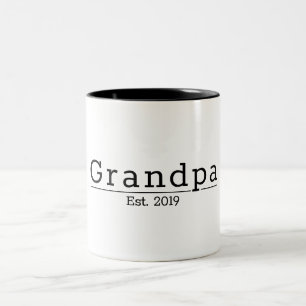 Caneca De Café Em Dois Tons Presente de Tipografia Minimalista Avô Moderno Est