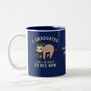 Caneca De Café Em Dois Tons Presente de Volta à Cama de Formatura de Preguiça