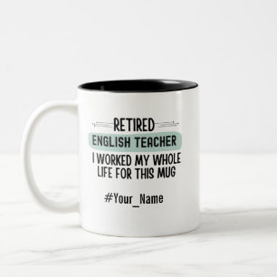 Caneca De Café Em Dois Tons Presente Divertido de Aposentadoria para Professor