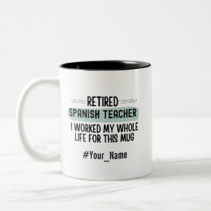 Caneca De Café Em Dois Tons Presente Divertido de Aposentadoria para Professor
