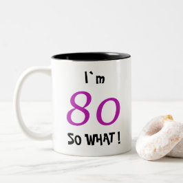 Caneca De Café Em Dois Tons Presente Divertido para os 80 Anos dela