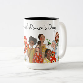 Caneca De Café Em Dois Tons Presente do Dia Internacional da Mulher - Mug de C