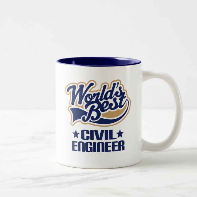 Caneca De Café Em Dois Tons Presente do engenheiro civil (Direita)