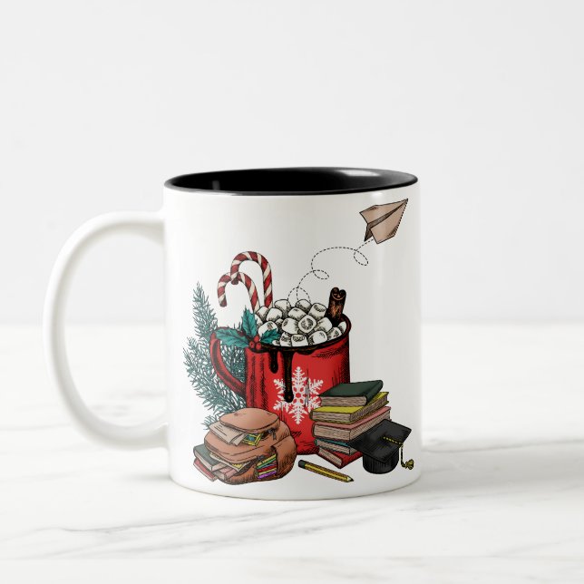 Caneca De Café Em Dois Tons Presente do professor (Esquerda)