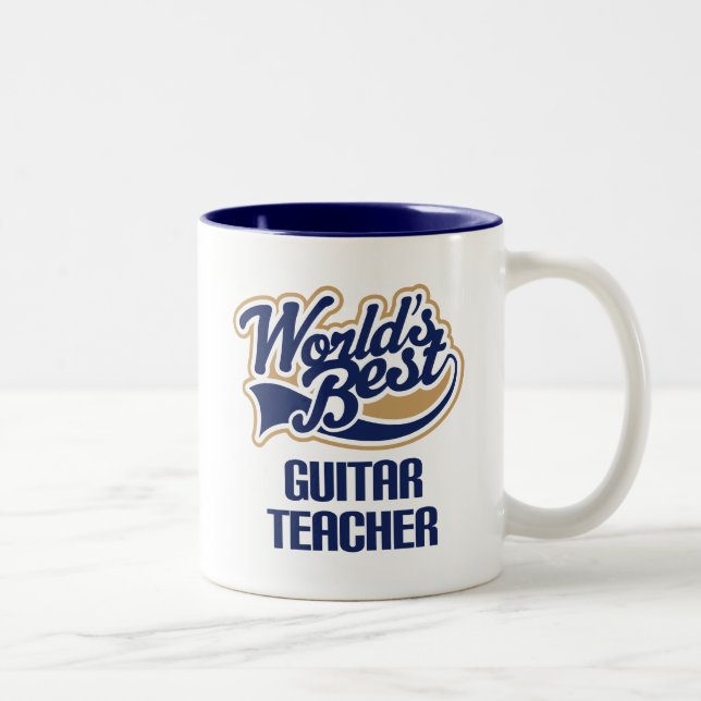 Caneca De Café Em Dois Tons Presente do professor da guitarra (Direita)