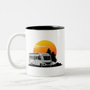 Caneca De Café Em Dois Tons Presente do proprietário da autocasa da Retro Suns