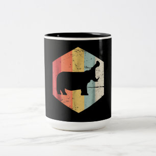 Caneca De Café Em Dois Tons Presente do Vintage Retro Hippo Hippopotamus