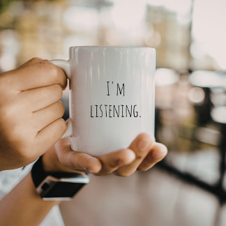 Caneca De Café Em Dois Tons Presente Engraçado Bom Ouvinte