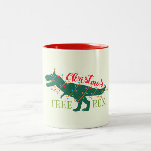Caneca De Café Em Dois Tons Presente engraçado da árvore de T-Rex do