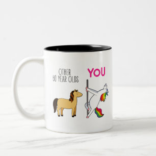 Caneca De Café Em Dois Tons Presente engraçado de 60 anos para mulheres, mãe e