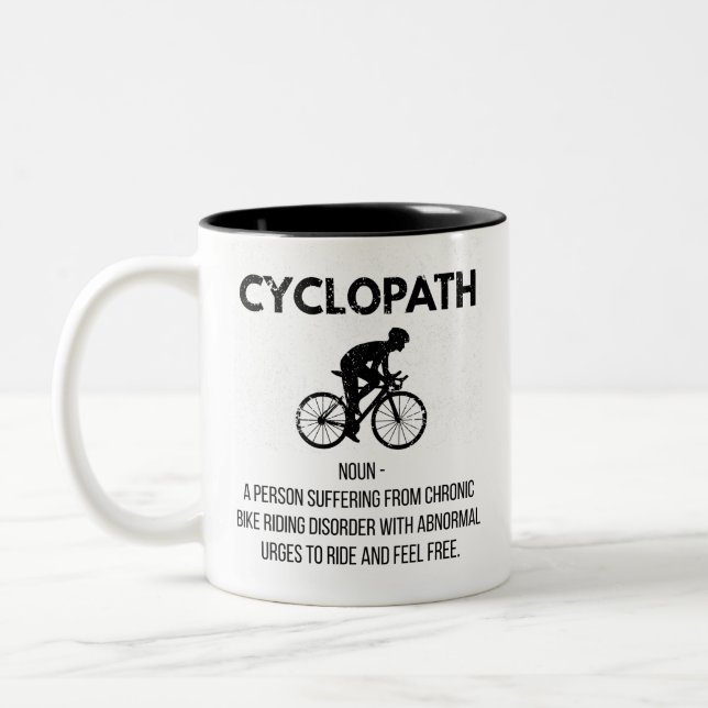 Caneca De Café Em Dois Tons Presente Engraçado de Definição de Ciclismo de Cyc (Esquerda)