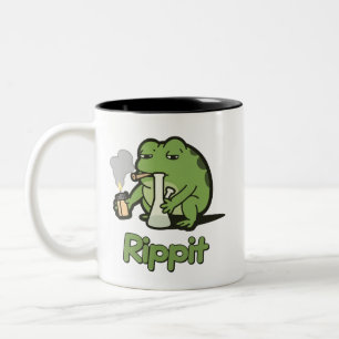 Caneca De Café Em Dois Tons Presente engraçado de Rippit Funny Frog Stoner, Rã