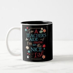 Caneca De Café Em Dois Tons Presente engraçado do Natal do assistente do