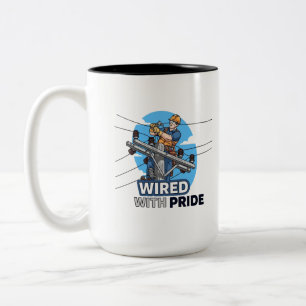 Caneca De Café Em Dois Tons Presente Engraçado e Inspirador para Lineman