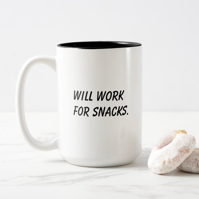 Caneca De Café Em Dois Tons Presente engraçado para colegas de trabalho 'Traba (Com Donut)