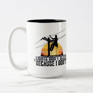 Caneca De Café Em Dois Tons Presente Engraçado para Eletricista e Trabalhador