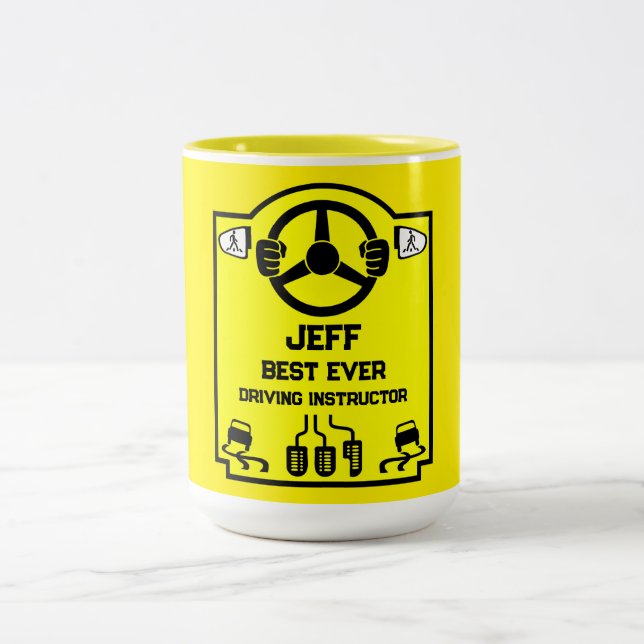 Caneca De Café Em Dois Tons Presente Engraçado para Instrutor de Condução (Centro)