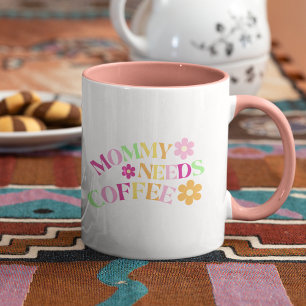 Caneca De Café Em Dois Tons Presente Floral de Cor para Novas Mamães Mães Prec
