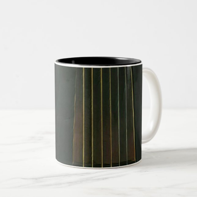 Caneca De Café Em Dois Tons Presente guitarrista latino (Frente Esquerda)
