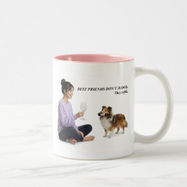 Caneca De Café Em Dois Tons Presente Humor Vinho Sheltie Sable