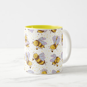 Caneca De Café Em Dois Tons Presente Inspirador para Amantes de Abelhas e Mel