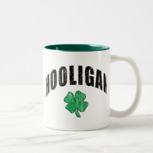Caneca De Café Em Dois Tons Presente irlandês do hooligan