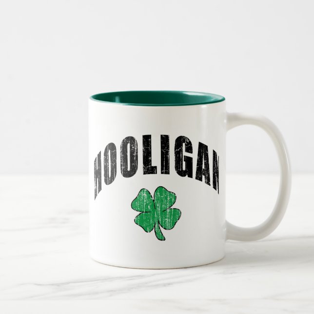 Caneca De Café Em Dois Tons Presente irlandês do hooligan (Direita)