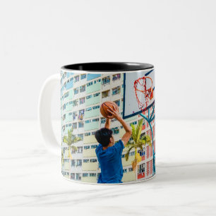 Caneca De Café Em Dois Tons Presente legal de Basquete