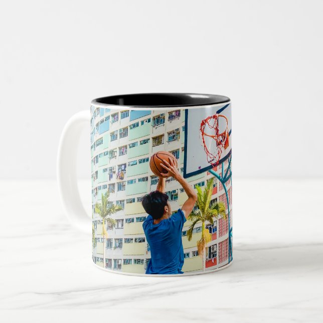 Caneca De Café Em Dois Tons Presente legal de Basquete (Frente Esquerda)