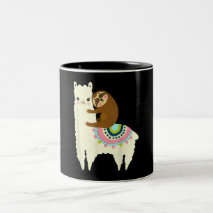 Caneca De Café Em Dois Tons Presente Llama  Lama e Lama, melhores amigos