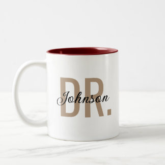 Caneca De Café Em Dois Tons Presente Médico Profissional Nome de Médico Person