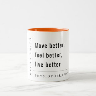 Caneca De Café Em Dois Tons Presente Mínimo Moderno Fisioterapeuta Motivaciona