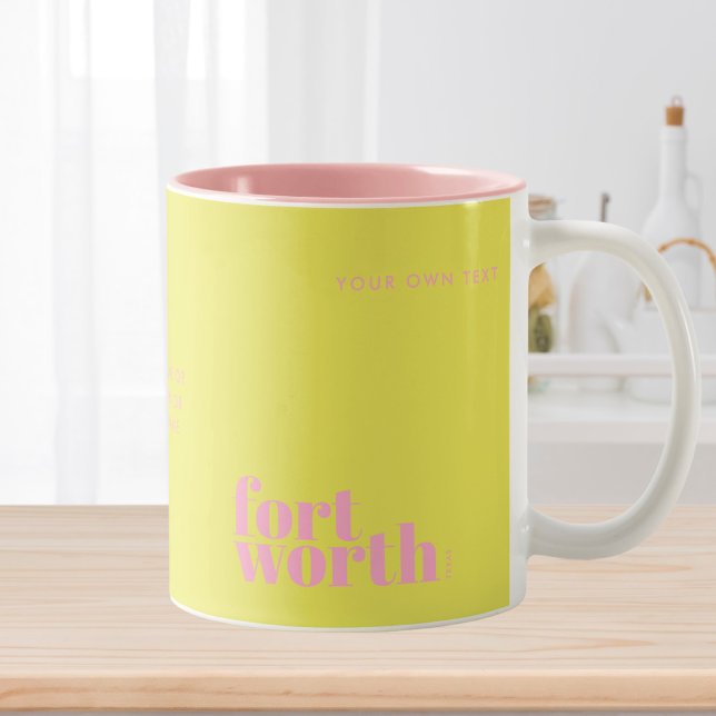 Caneca De Café Em Dois Tons Presente moderno de Fort Worth Texas (Criador carregado)