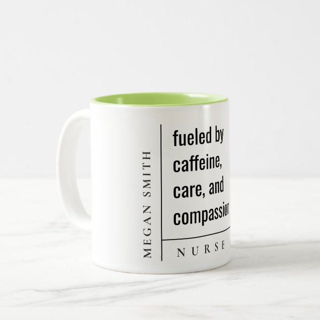 Caneca De Café Em Dois Tons Presente moderno mínimo simples para enfermeiros d (Frente Esquerda)