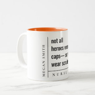 Caneca De Café Em Dois Tons Presente moderno mínimo simples para enfermeiros d