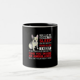 Caneca De Café Em Dois Tons Presente no cão Dormir Na Minha Cama O Meu Buldo
