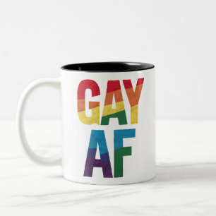 Caneca De Café Em Dois Tons Presente Orgulho Gay Orgulho LGBT AF Mês do Orgulh