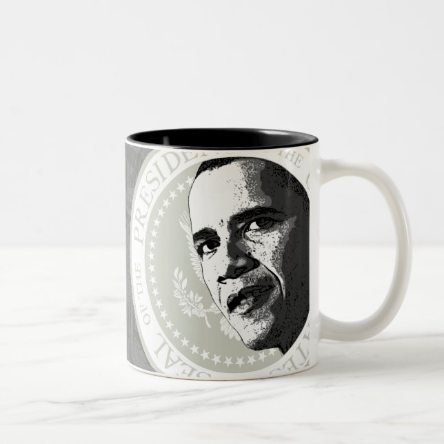 Caneca De Café Em Dois Tons Presente original - Barack Obama - presidente - (Direita)
