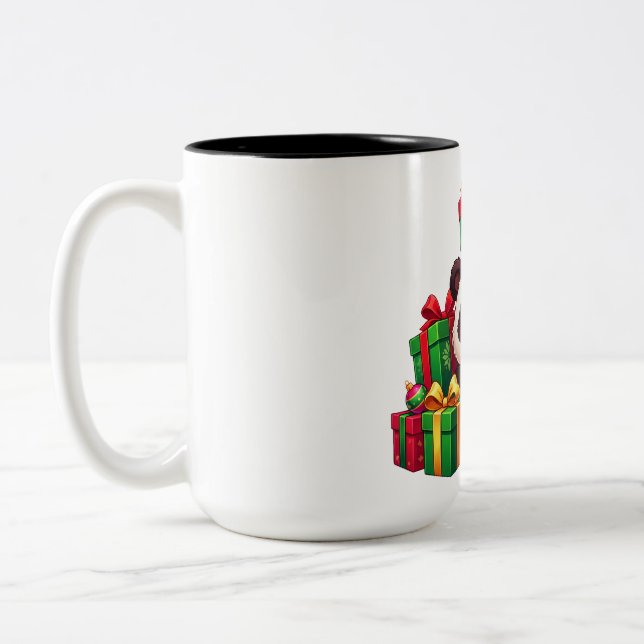 Caneca De Café Em Dois Tons Presente Panda Pilha Alegria (Esquerda)