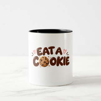 Caneca De Café Em Dois Tons Presente para Amante de Biscoitos Design de Biscoi