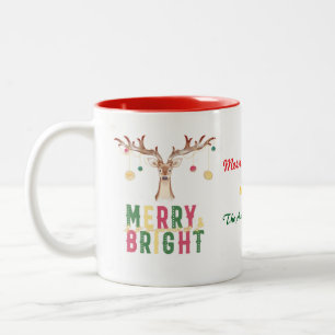 Caneca De Café Em Dois Tons Presente para Enfeites de natal de feliz e de Rein