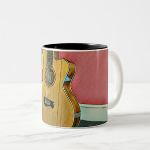 Caneca De Café Em Dois Tons Presente para guitarrista músico