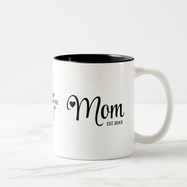 Caneca De Café Em Dois Tons Presente para Mães com Rótulo de Mãe Fundou (Direita)