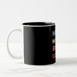 Caneca De Café Em Dois Tons Presente para música retrô - Fazer música em todos