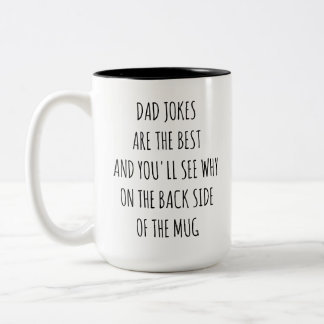 Caneca De Café Em Dois Tons Presente para o PAI: PIADAS DO PAI SÃO AS MELHORES