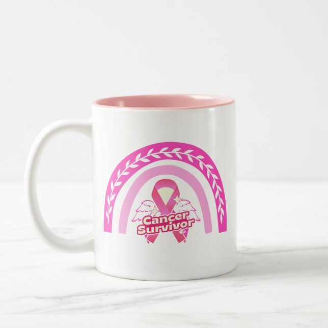 Caneca De Café Em Dois Tons Presente para Sobrevivente de câncer (Esquerda)