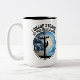 Caneca De Café Em Dois Tons Presente para Trabalhador Elétrico Lineman Moderno
