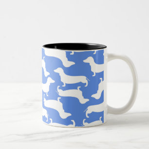 Caneca De Café Em Dois Tons Presente perfeito do teste padrão azul do